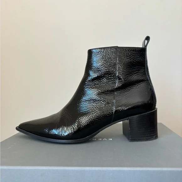 Everlane Boss Boot Black Patent - Picture 2 of 16